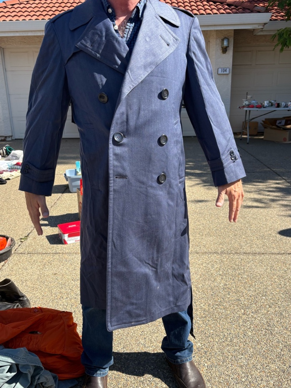 Men's Double-Breasted  Air Force Dress uniform 1549 Trench Coat Fits like a Med
